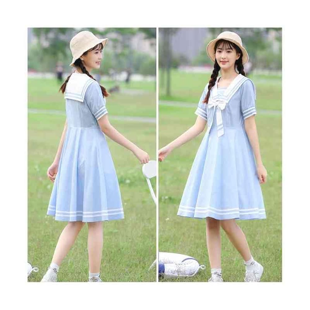 いいね❤️familiar 水色 半袖 ワンピース 130cm 楽天市場】ワンピース キッズ 半袖 子供 セーラー ワンピース